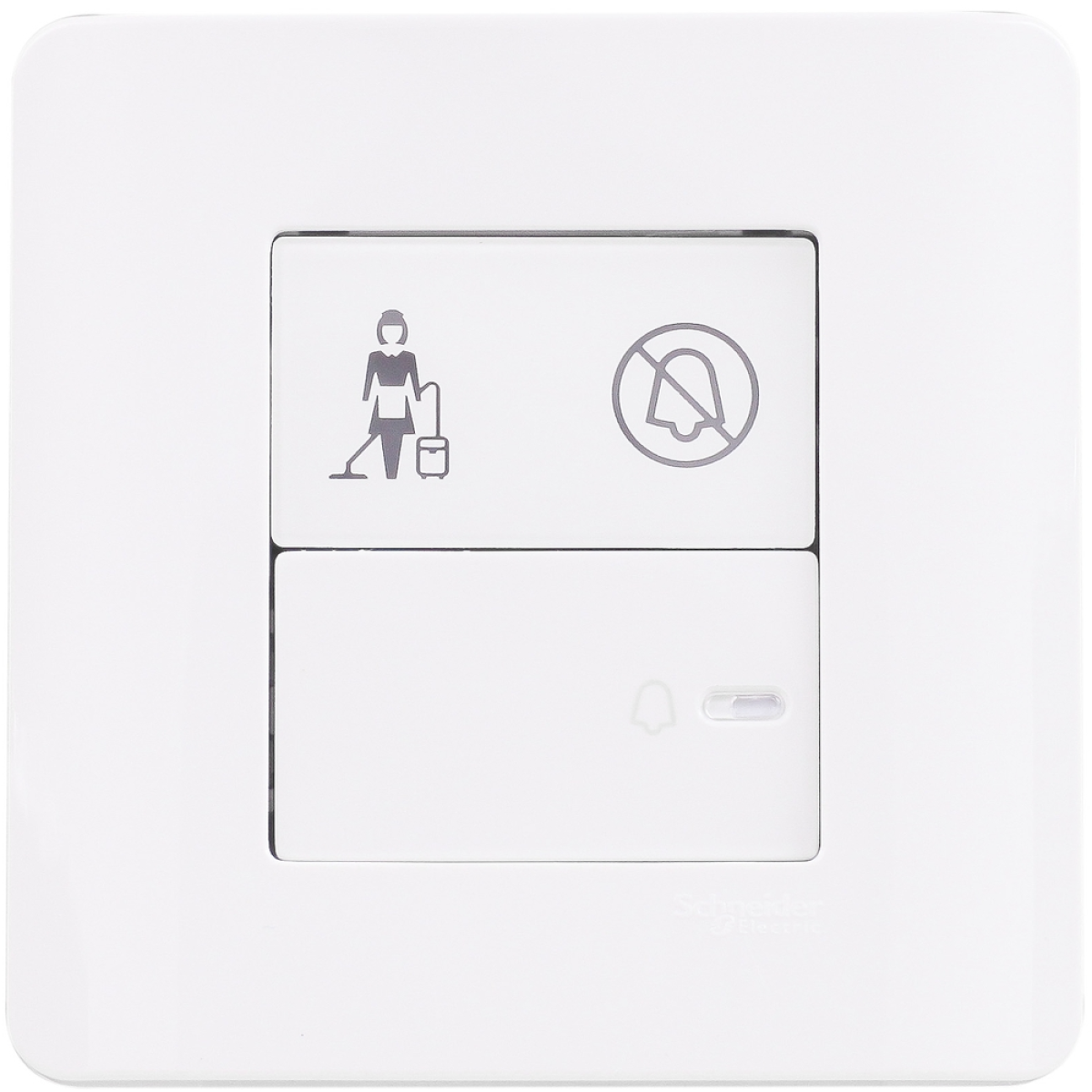 Schneider Electric 施耐德電氣 E8431BPDM WE Zencelo 平觸門鐘按手掣連「請勿打擾」及「請即清理」發光顯示圖像 (凝白)